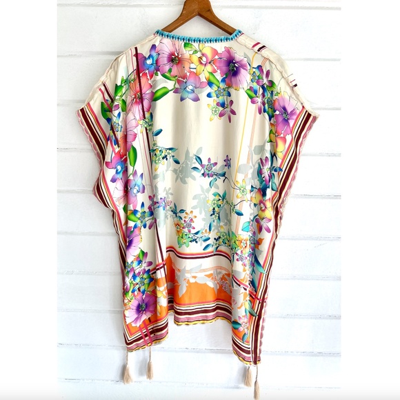 JOHNNY WAS Stellar Silk Poncho - M - Picture 7 of 11